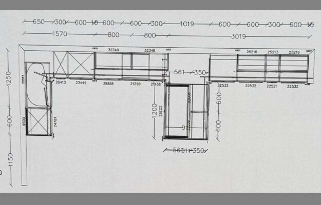 Nobilia Screen Taupegrau Maße 185cm x 406cm x 185cm und Block 150 cm Breit inkl. hochwertiger Miele Geräte
