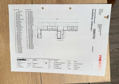 Nobilia Screen Taupegrau Maße 185cm x 406cm x 185cm und Block 150 cm Breit inkl. hochwertiger Miele Geräte