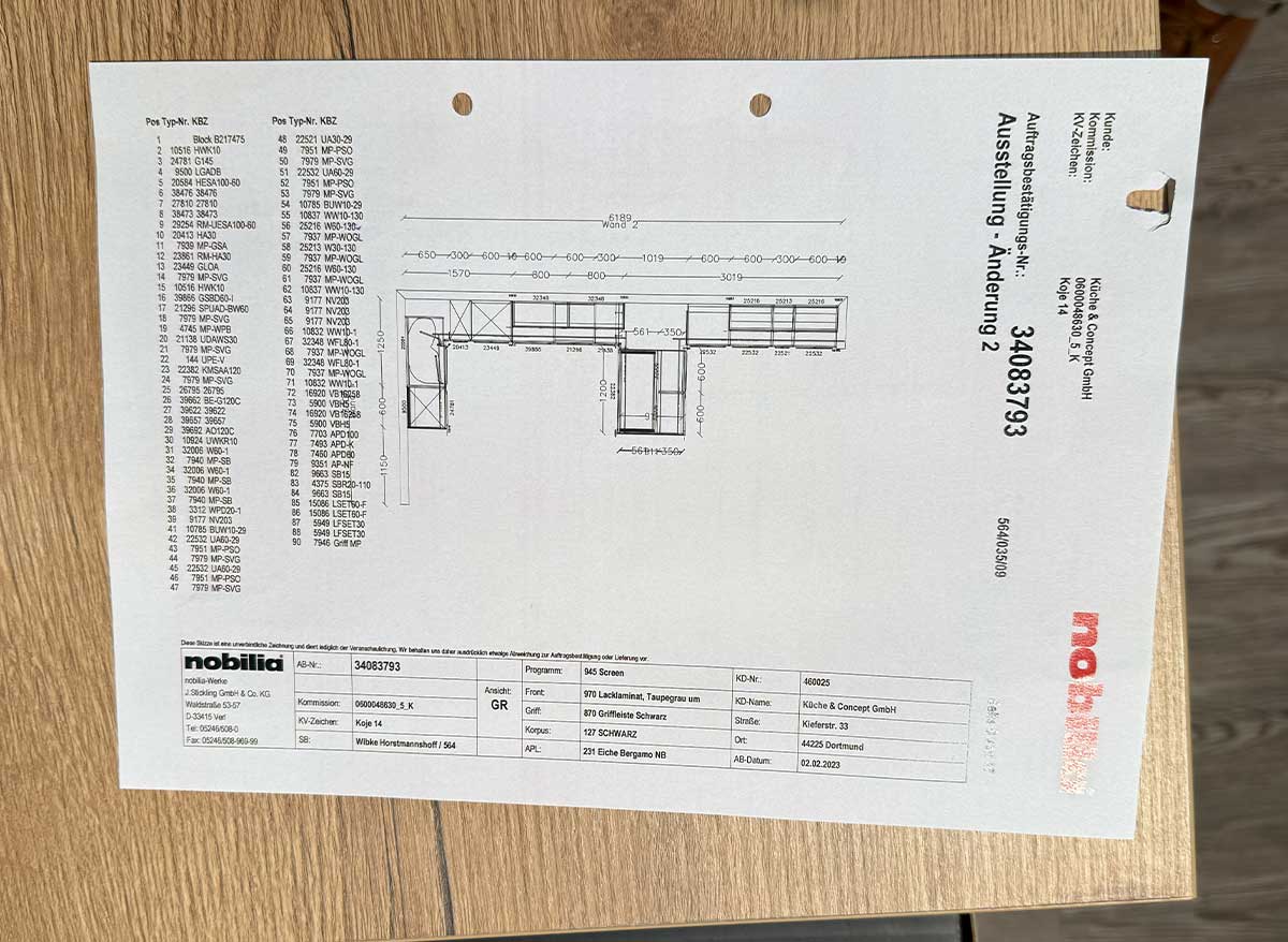 Nobilia Screen Taupegrau Maße 185cm x 406cm x 185cm und Block 150 cm Breit inkl. hochwertiger Miele Geräte
